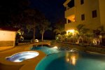Pool at night with 24/7 security